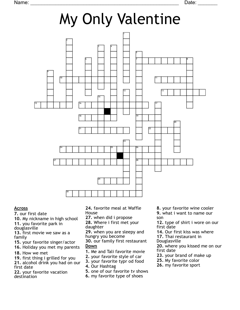Steve and Emma Crossword WordMint