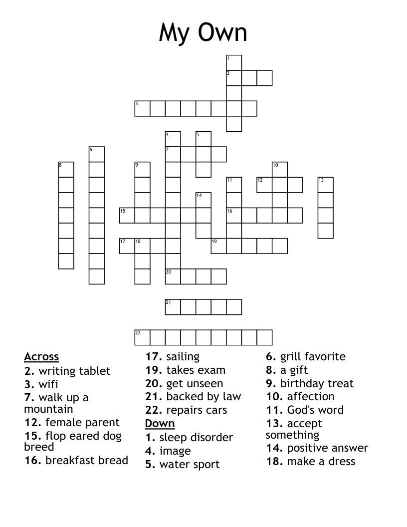 My Own Crossword WordMint