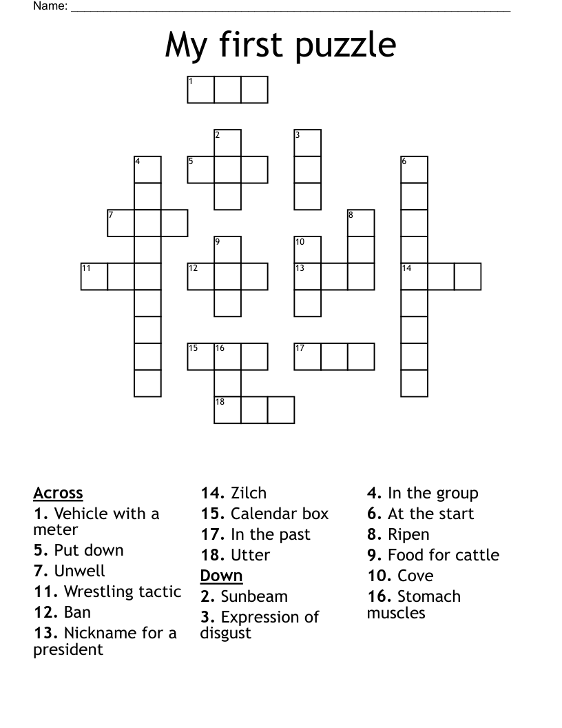 My first puzzle Crossword WordMint