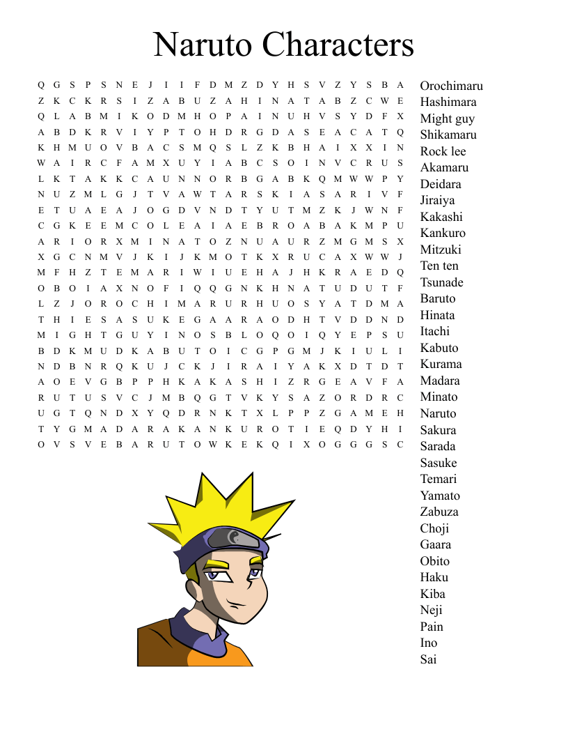 All Of Naruto Characters Names