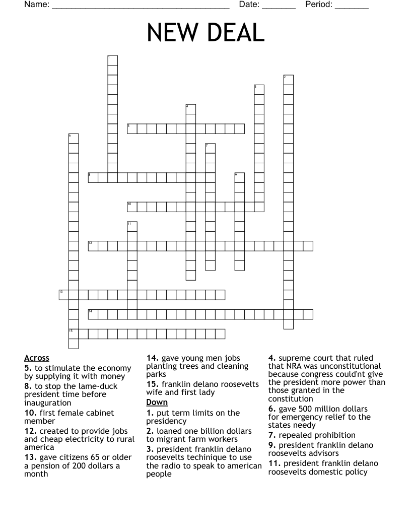 NEW DEAL Crossword WordMint