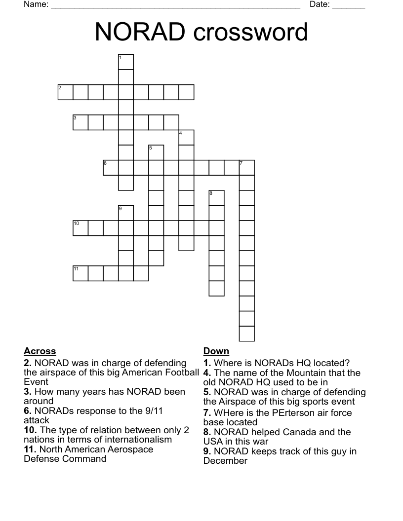 NORAD crossword WordMint
