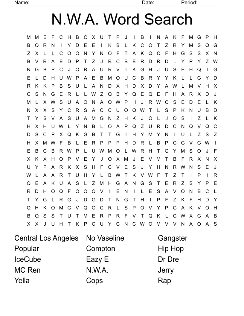 Rappers from the 80's Scramble WordMint