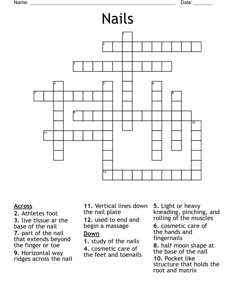 Nails Crossword WordMint