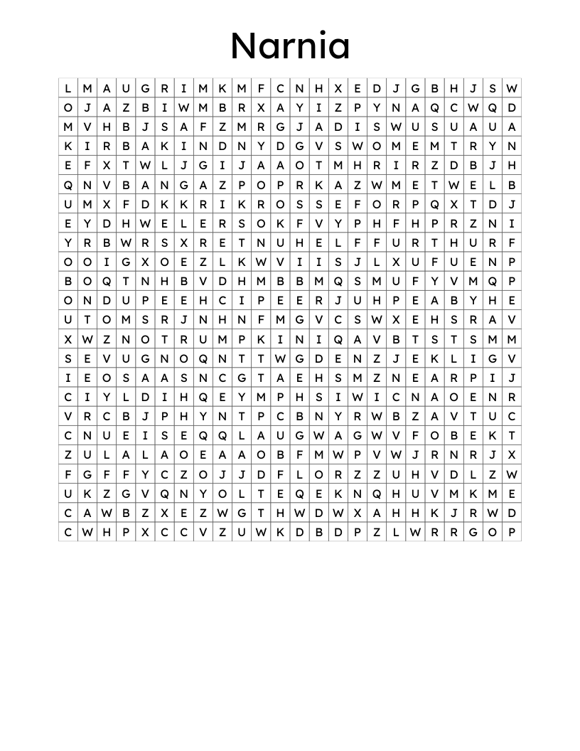 The Crossword of NARNIA! WordMint