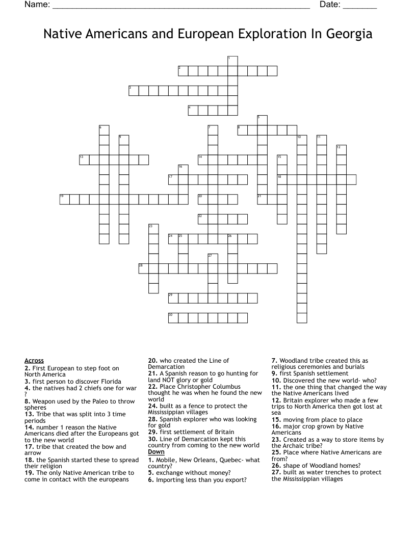 Siouan Tribe Crossword Clue Arctic Tribes Vocabulary Crossword Puzzle