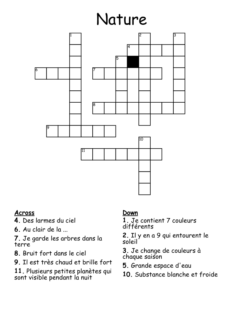 Nature Crossword WordMint