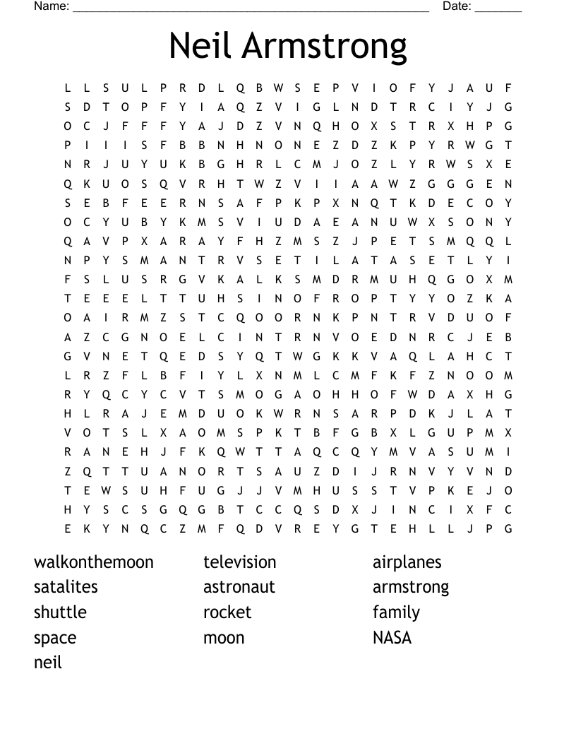 Neil Armstrong Word Search WordMint