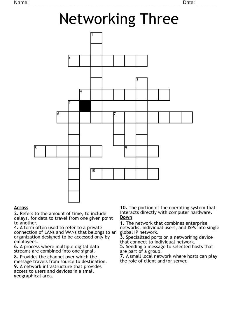 Networking Three Crossword WordMint