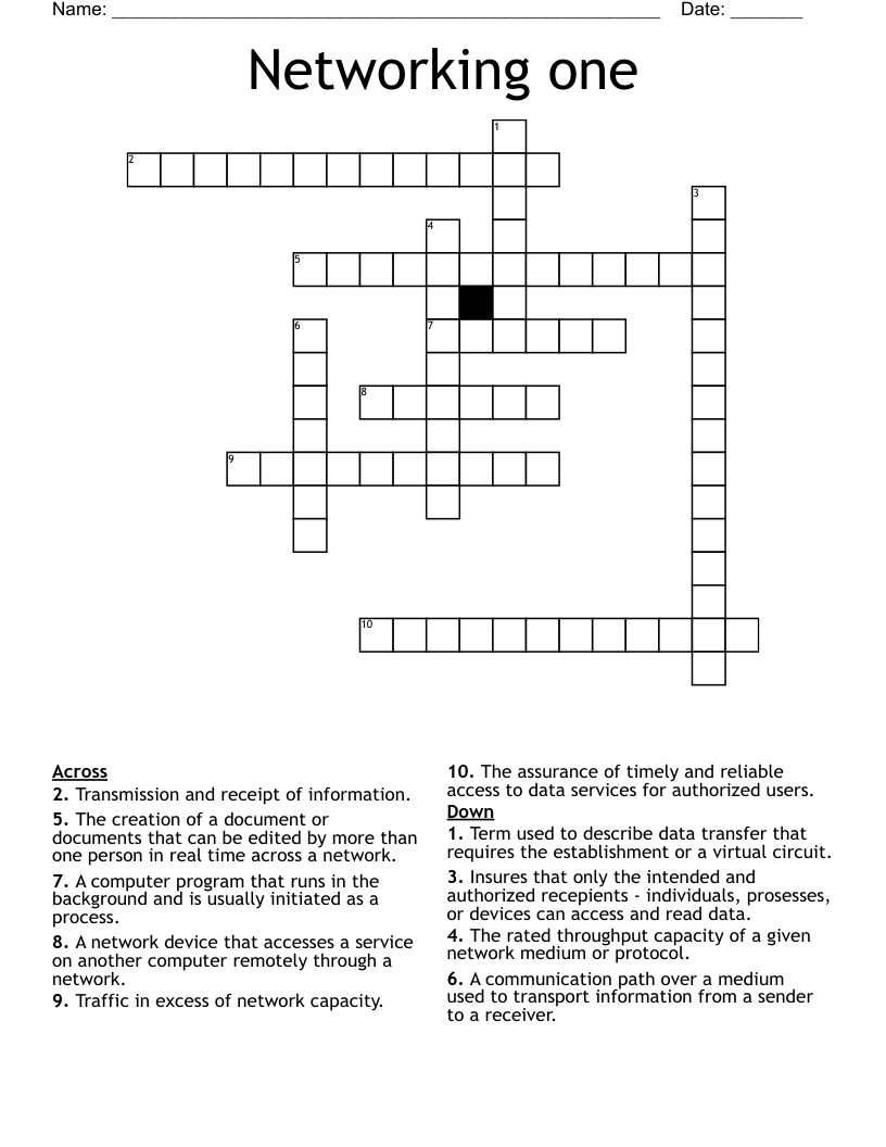 Networking one Crossword WordMint