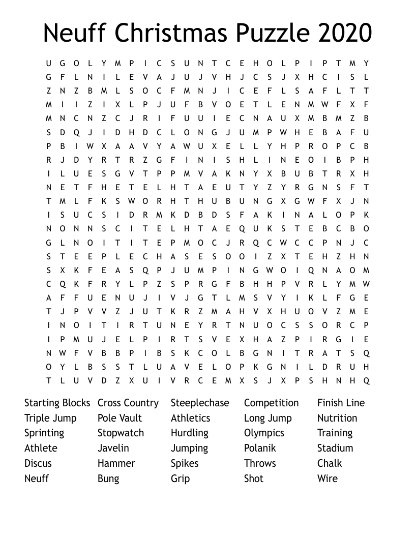 Neuff Christmas Puzzle 2020 Word Search WordMint