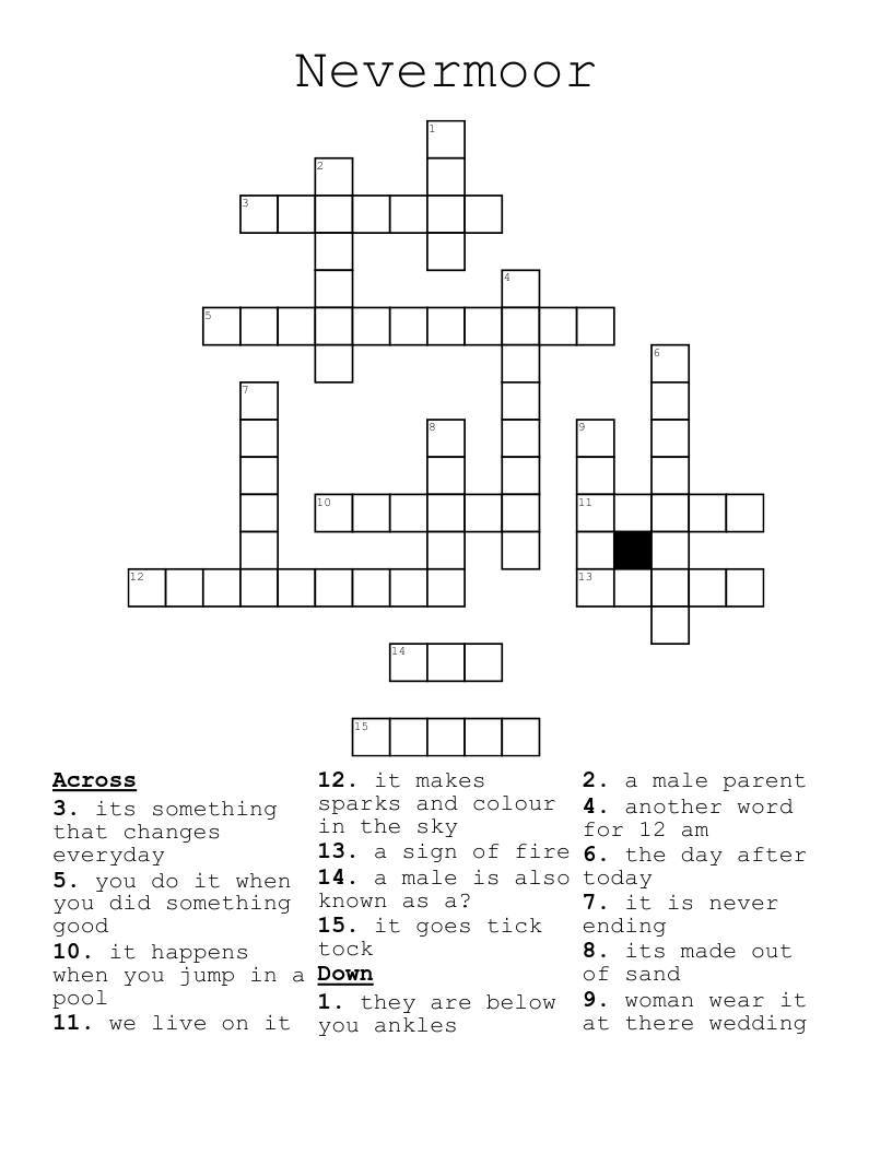 Nevermoor Crossword WordMint