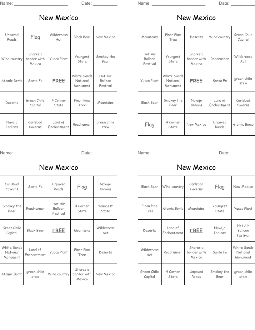 About New Mexico Word Search WordMint