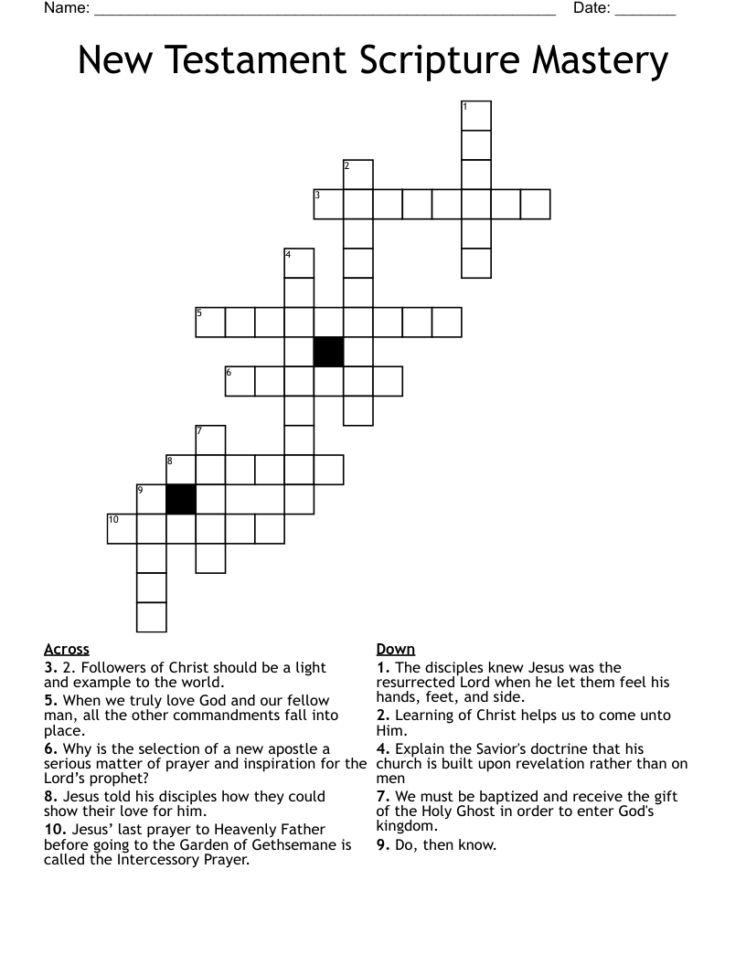 New Testament gift crossword puzzle clue