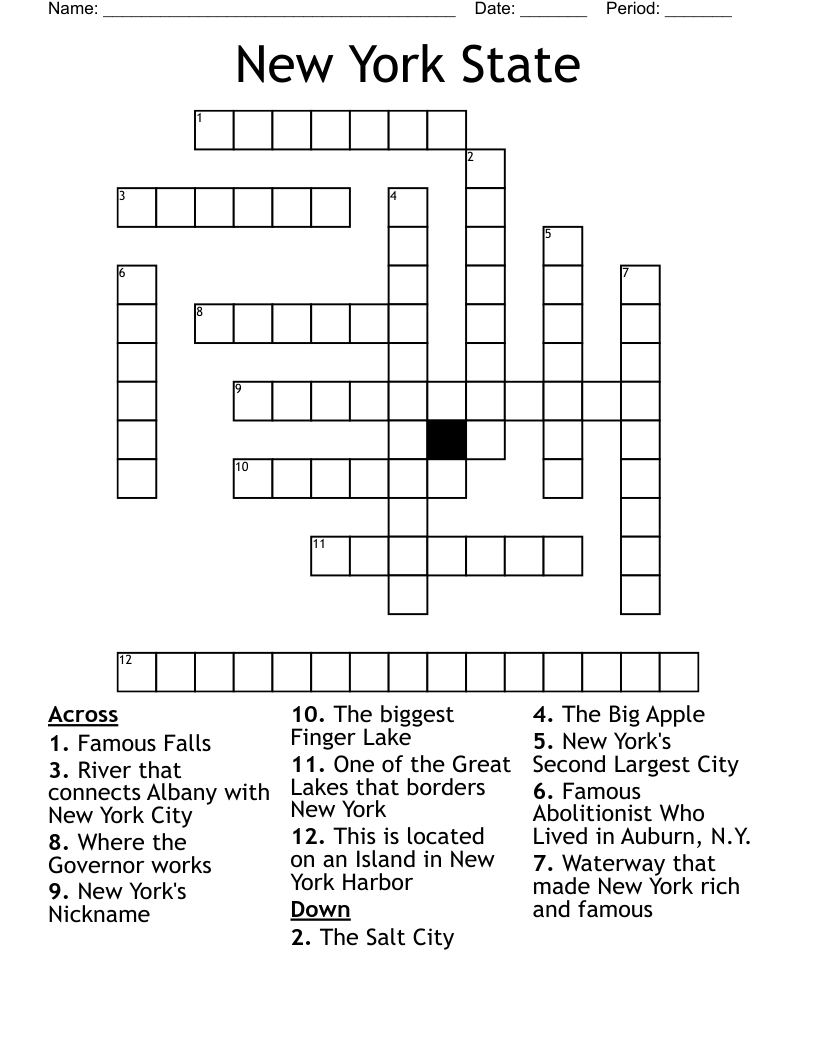 New York State Crossword WordMint