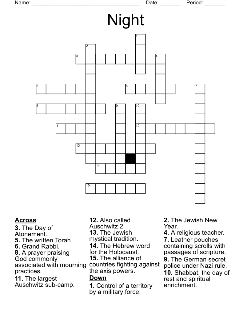 Night Crossword WordMint