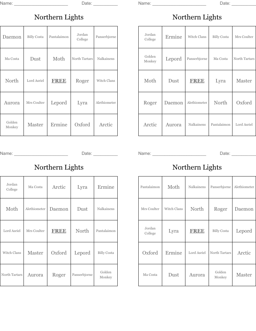 NORTHERN LIGHTS WORDSEARCH WordMint