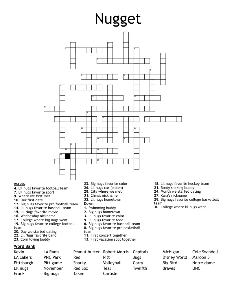 Nugget Crossword WordMint