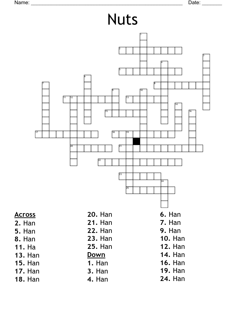 Nuts Crossword WordMint