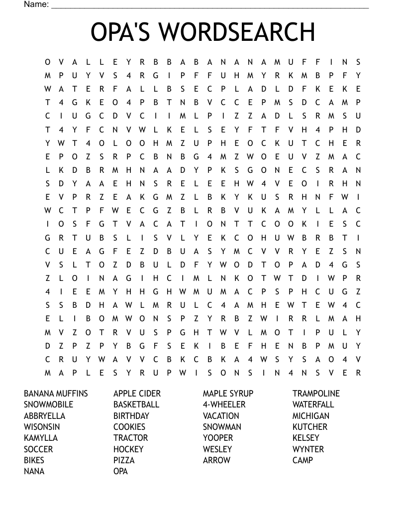 OPA'S WORDSEARCH WordMint