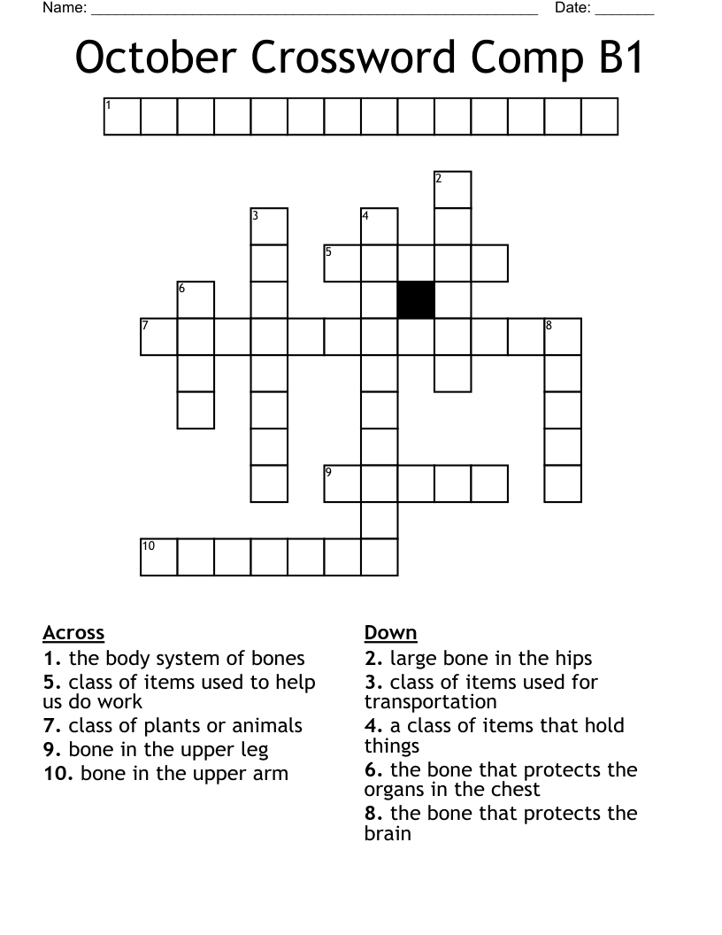 October Crossword Comp B1 WordMint