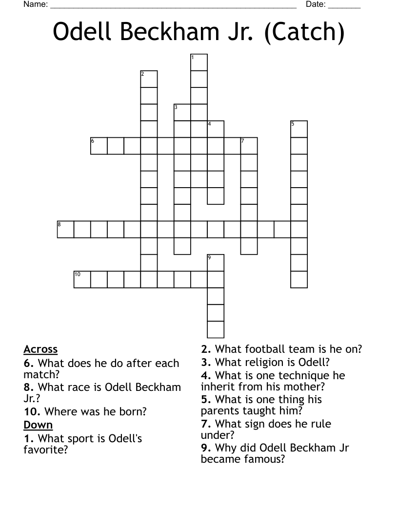 Odell Beckham Jr. (Catch) Crossword WordMint