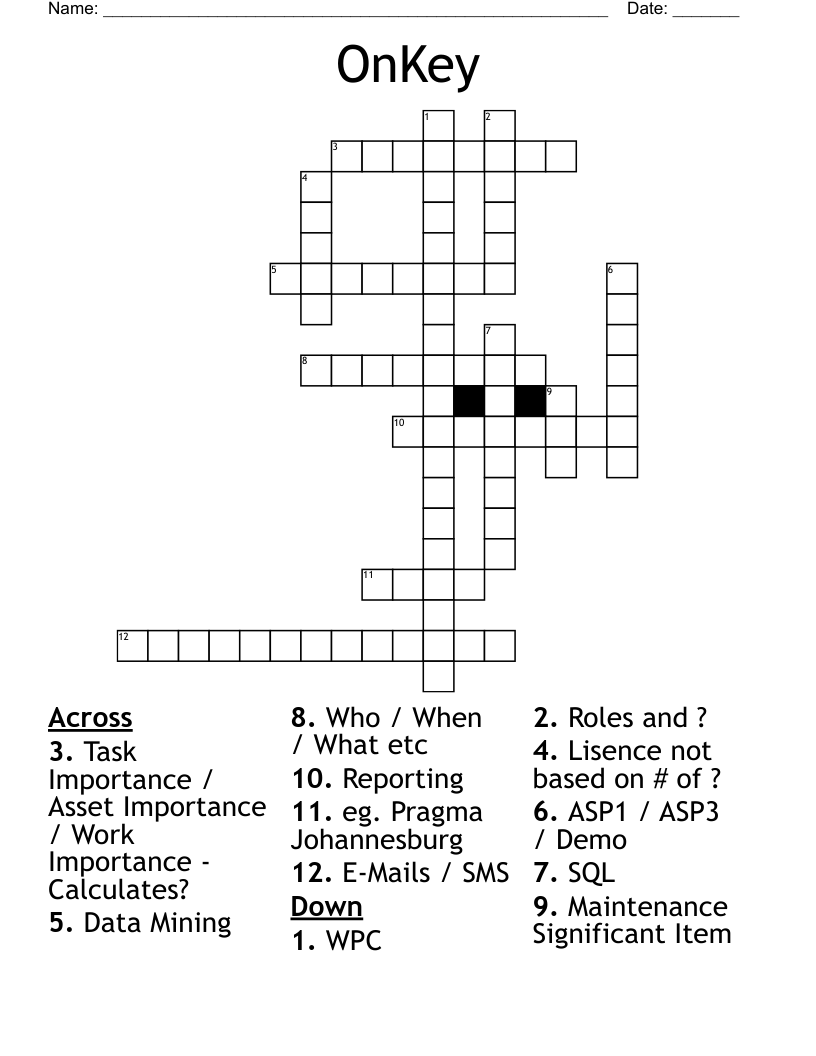 OnKey Crossword WordMint