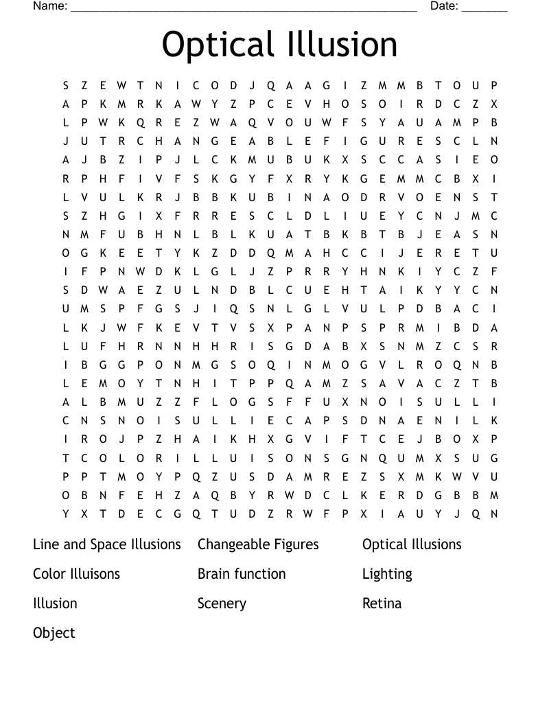 Optical Illusion Word Search WordMint