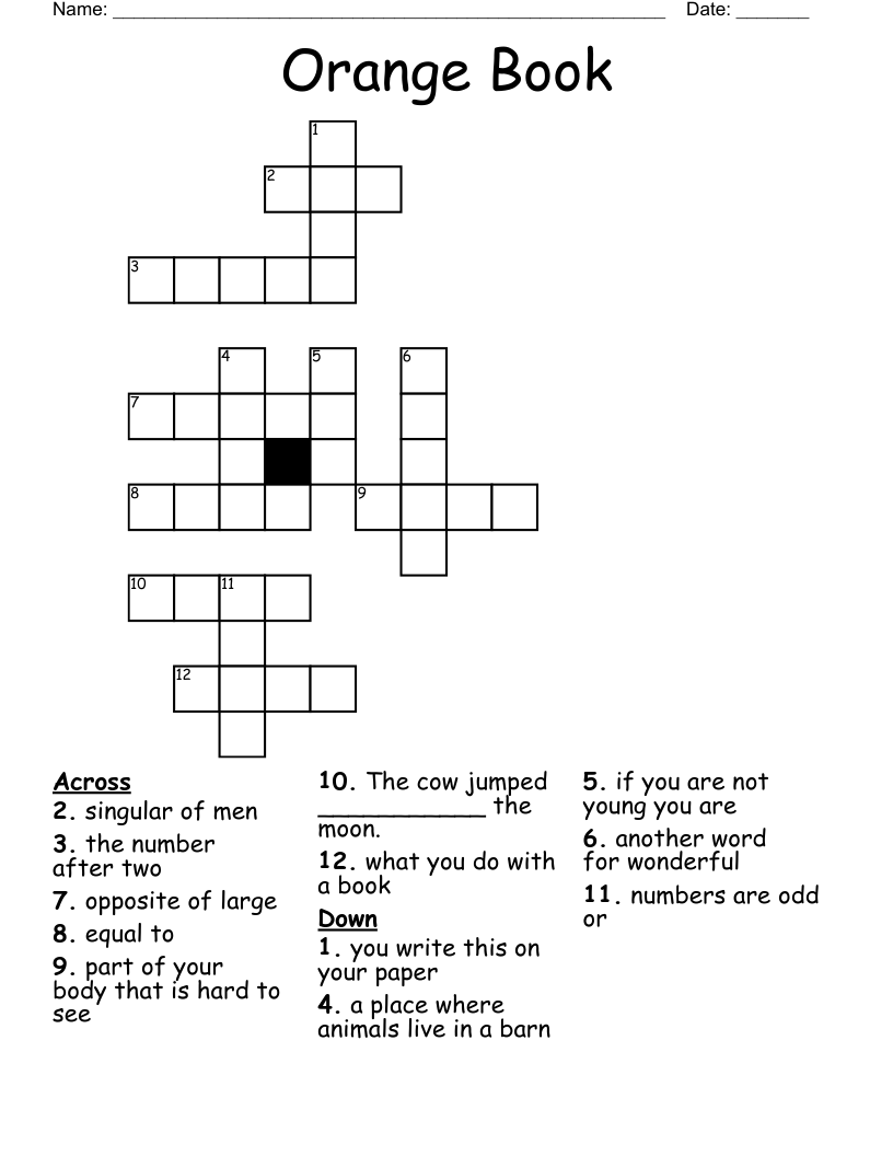 Orange Book Crossword WordMint