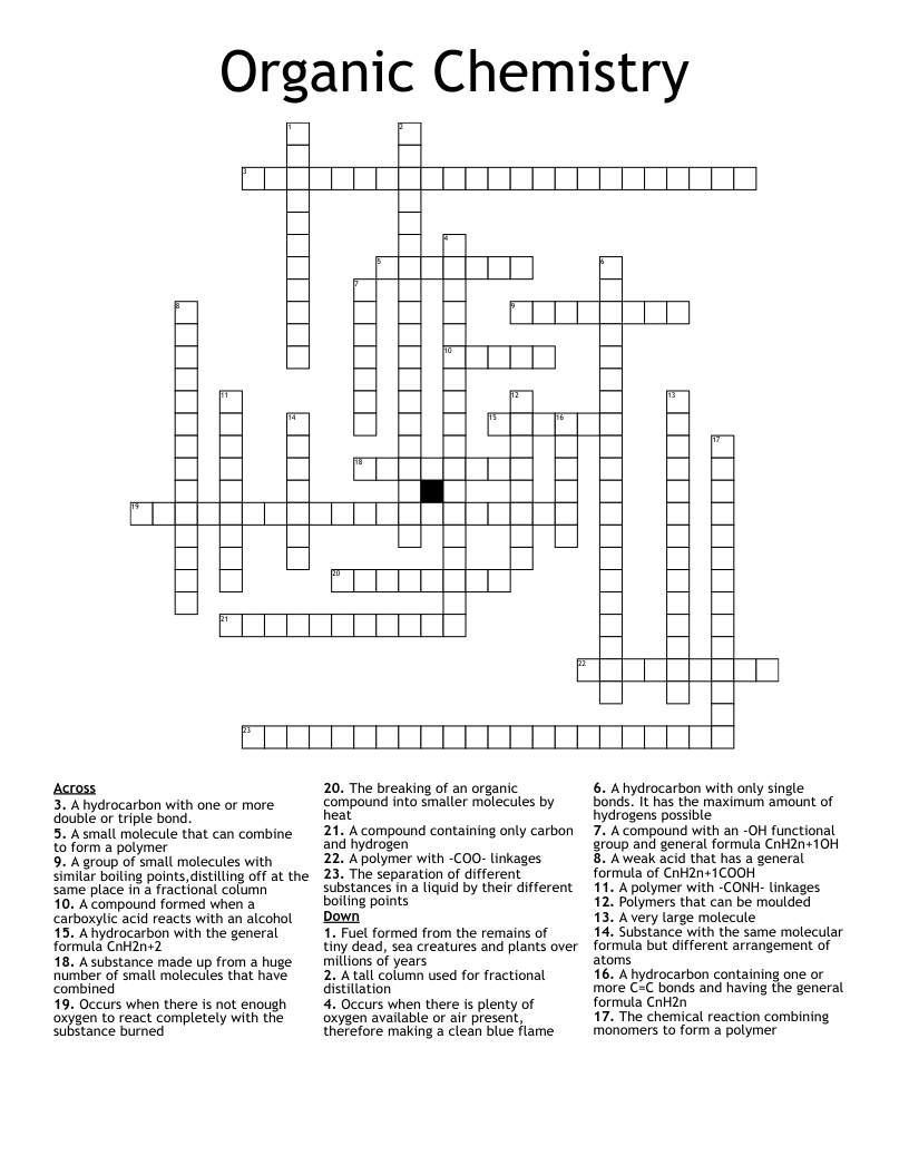 Hydrocarbons Word Search WordMint