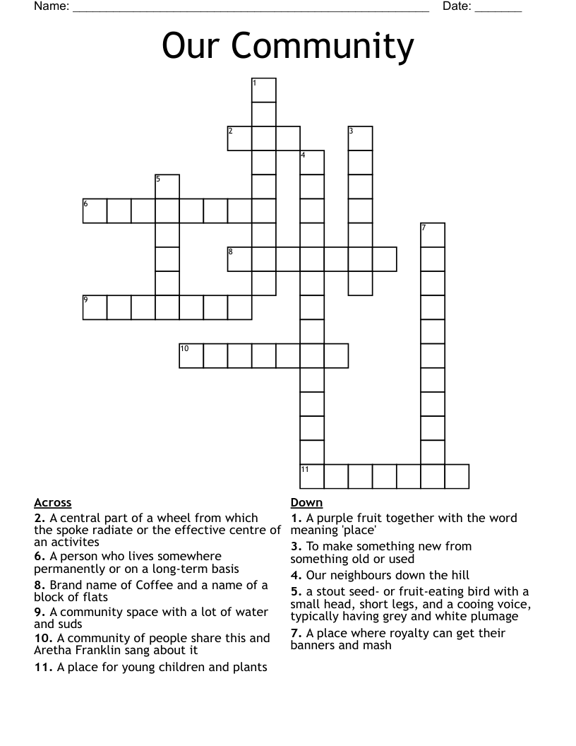 Our Community Crossword WordMint