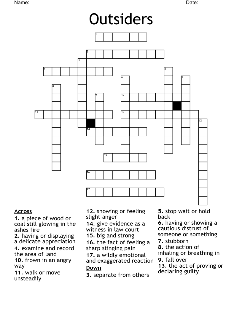 Similar to Outsiders chapter 6 Word Search WordMint