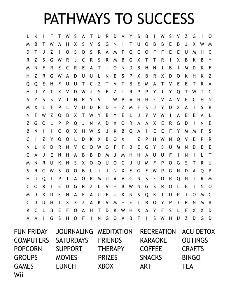PATHWAYS TO SUCCESS Word Search - WordMint