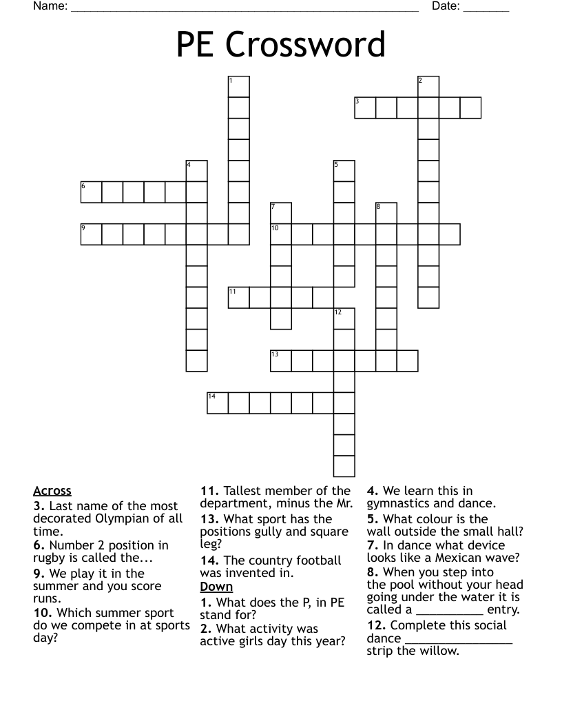 PE Crossword WordMint