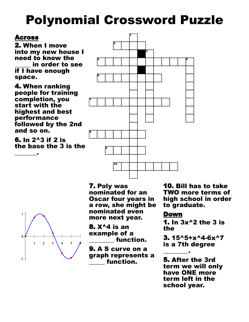 Polynomial Crossword Puzzle, Darkow WordMint