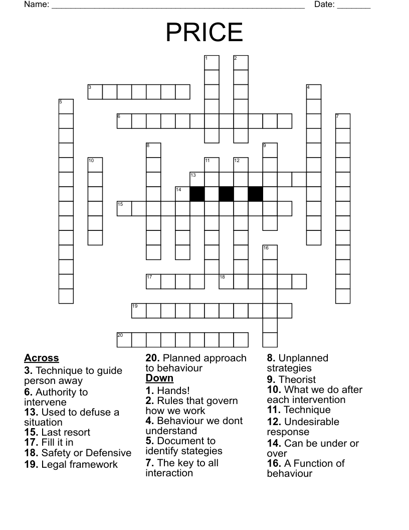 PRICE Crossword WordMint