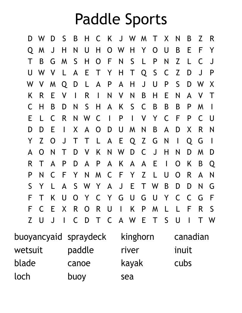 Rafting Crossword WordMint