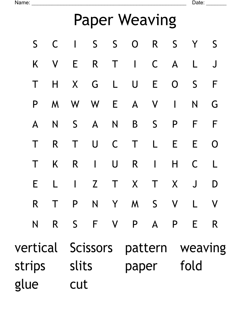 Paper Weaving Word Search WordMint