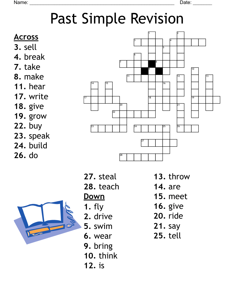Irregular verbs past/past participle Crossword WordMint