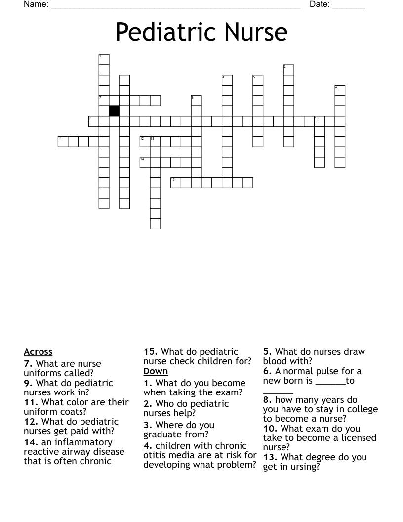 Nurse Anesthetist Crossword WordMint