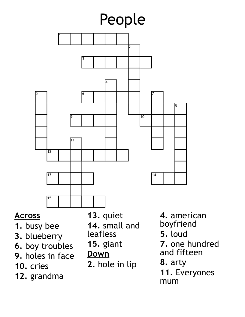 People Crossword WordMint