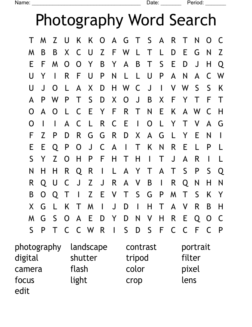 Photography Puzzles WordMint