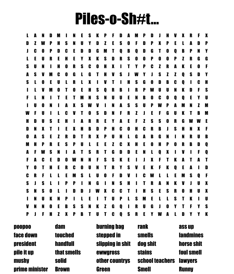 PilesoSht... Word Search WordMint