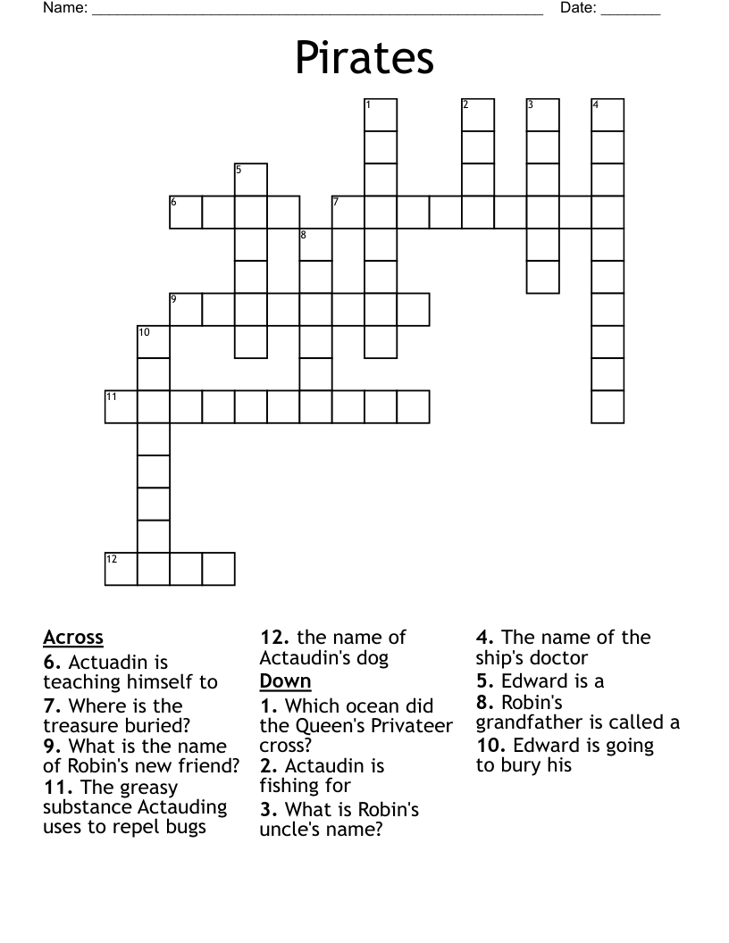 Pirates Crossword WordMint