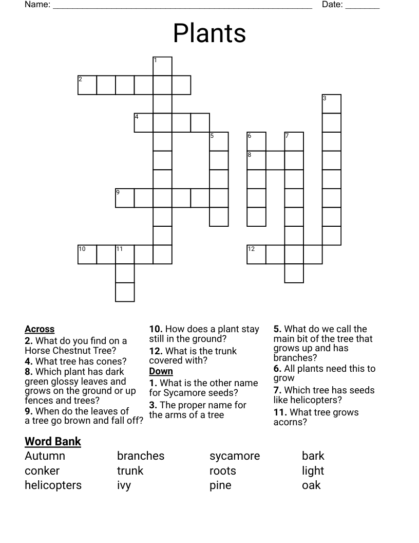 Gardening & Landscaping Crosswords, Word Searches, Bingo Cards WordMint