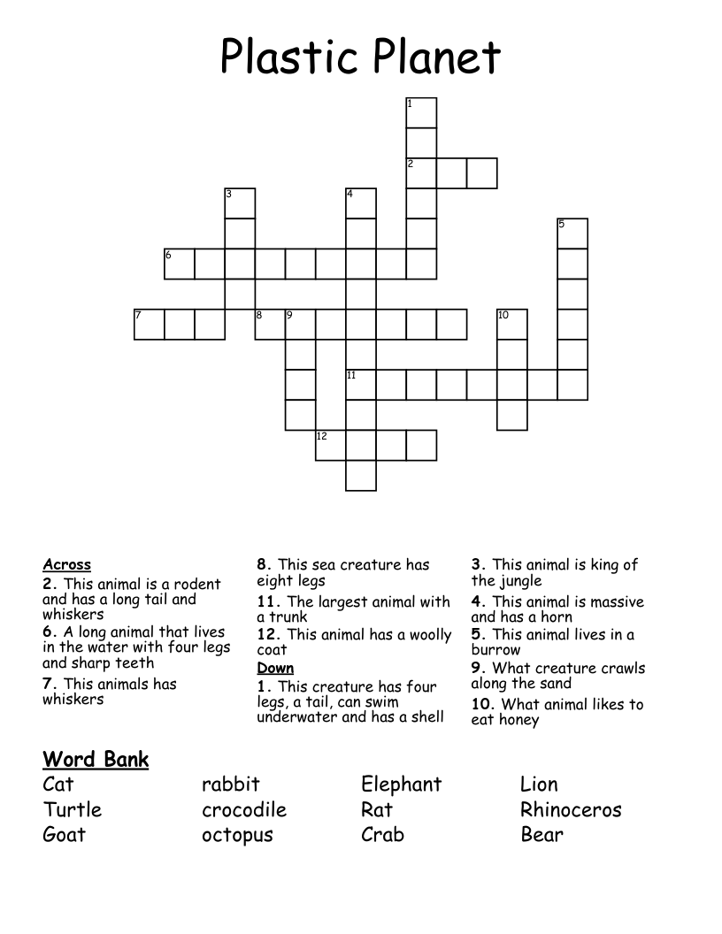 Plastic Crossword WordMint