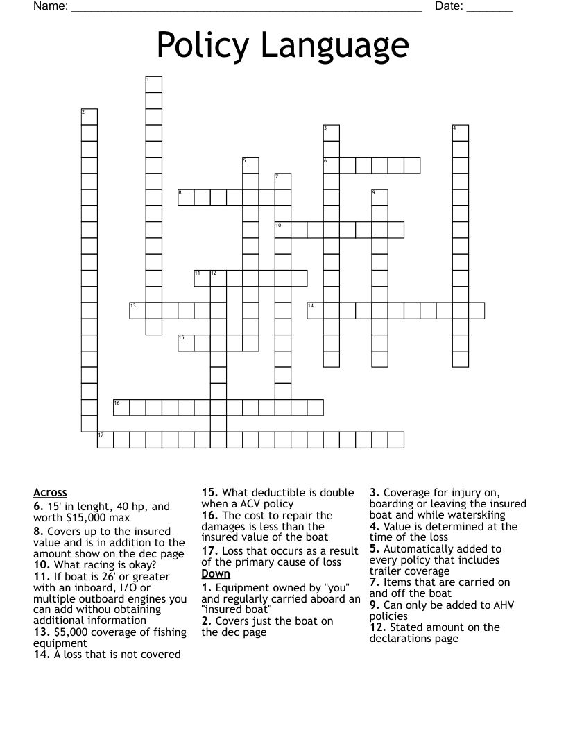 Policy Language Word Search WordMint