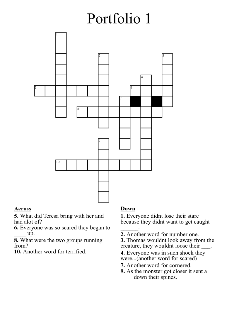 Portfolio 1 Crossword WordMint