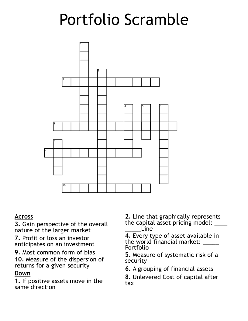 Portfolio Scramble Crossword WordMint