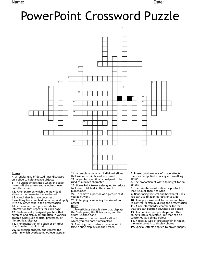 PowerPoint Crossword Puzzle WordMint